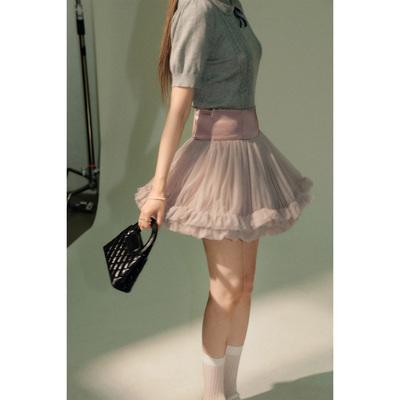 OLIVIA DUO巴黎少女蓬蓬裙2026夏季上新松紧腰A字蛋糕裙