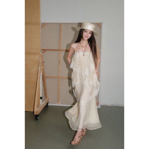 【现货】OLIVIA DUO蕾丝吊带抹胸裙2026秋季上新法式蓬蓬蛋糕裙