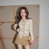 纹理小香风长袖 开衫 DUO重工链条针织长袖 2025秋季 现货 OLIVIA