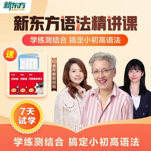 新东方小初高语法精讲课中外教学练测巧学语法核心知识考点词句法英语时态专项训练语法视频课讲义课件语法宝典英语入门自学零基础
