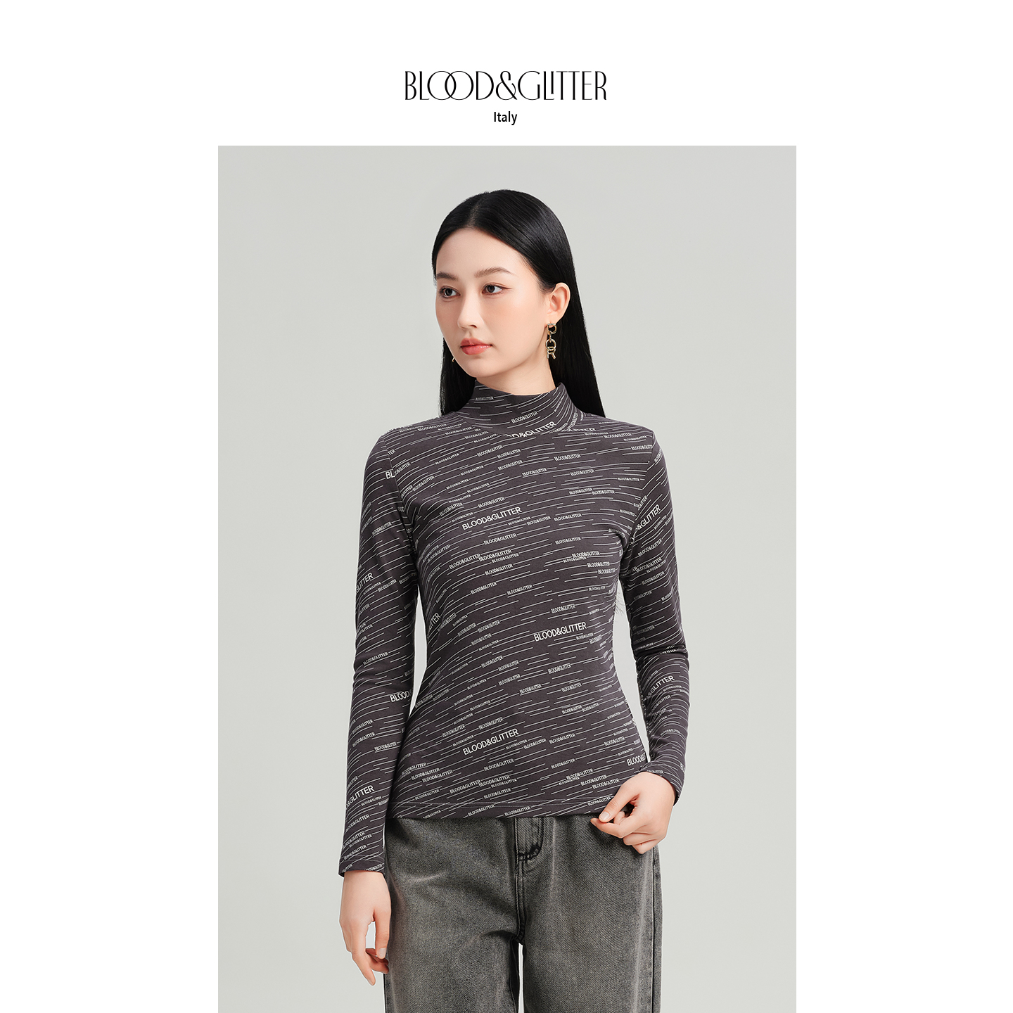 薄款修身LOGO印花高级感长袖T恤