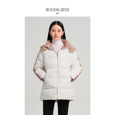 连帽可拆卸短款90白鹅绒羽绒服