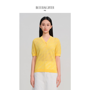 blood&glitter/璞德格骊短袖毛针织衫女夏轻薄2025新款高级感上衣