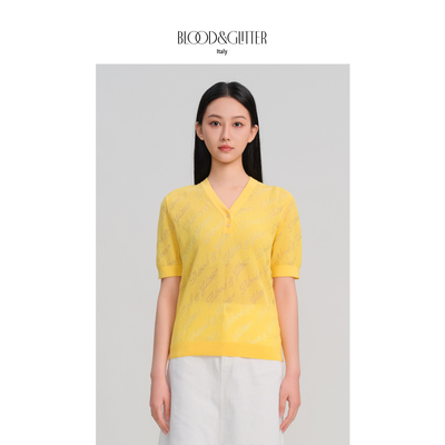 璞德格骊短袖轻薄毛针织衫高级感