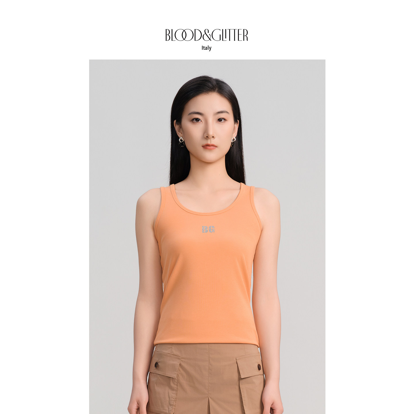 blood&glitterlogo烫钻背心内搭