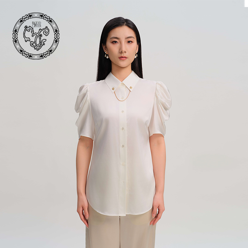 blood&glitter法式桑蚕丝上衣