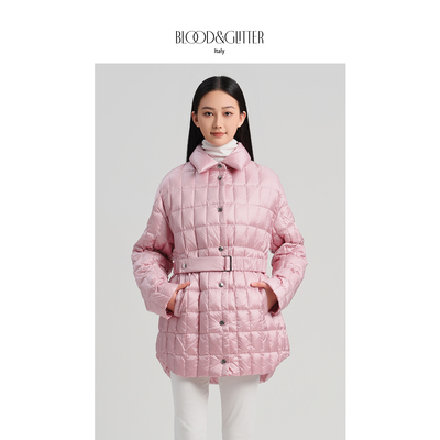 轻薄翻领收腰流行短鹅绒羽绒服