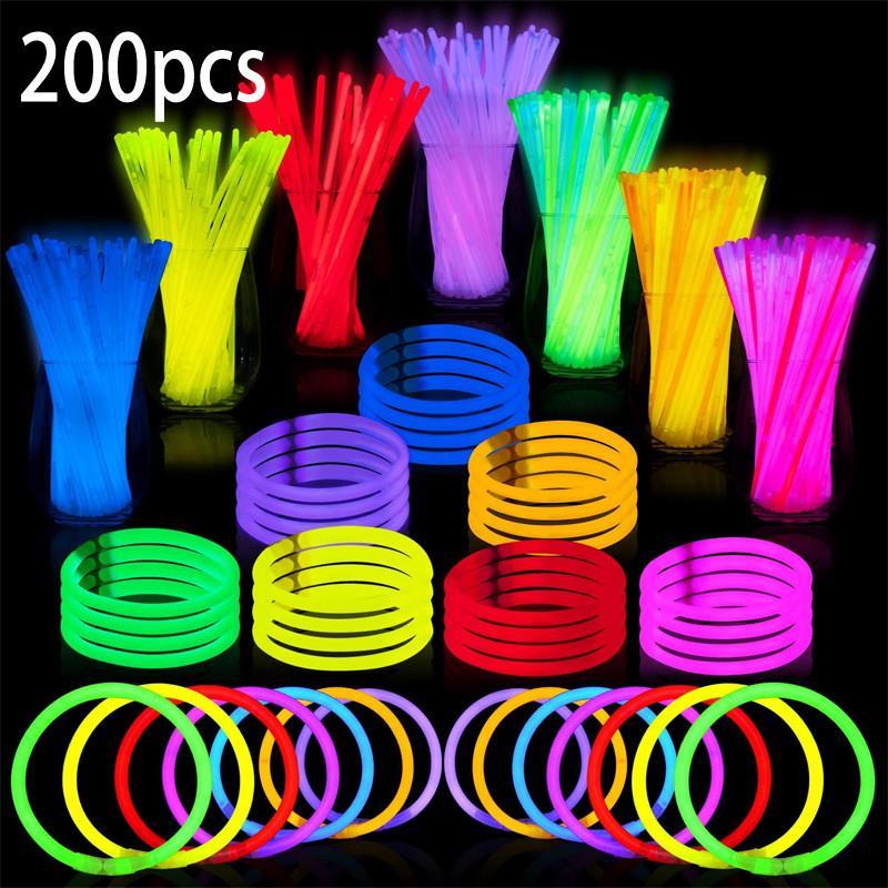 200pcs Glow Sticks Bracelets Necklaces Halloween decoration