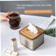 box napkin room tissue paper storage holder 收纳竹盖纸巾盒