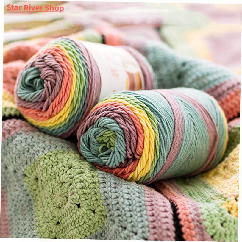 100g 193M Rainbow segment dyed yarn 5 Strand wool DIY Handma - 实物图