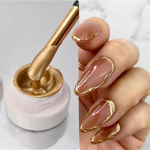Metallic Painting Gel Chrome Gold Silver Mirror Effect Nail