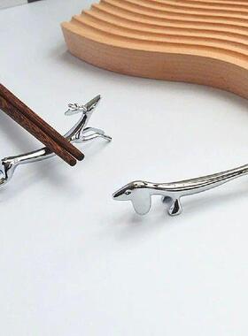 4 Pcs Cute Chopstick Holder Zinc Alloy Dachshund Chopstick