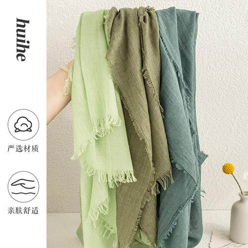 cotton and linen scarf women silk scarf 围巾女丝巾披肩头巾