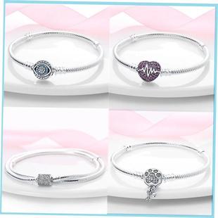 Sterling Silver Bracelet Fit Charms Butterfly Stars Moon Saf