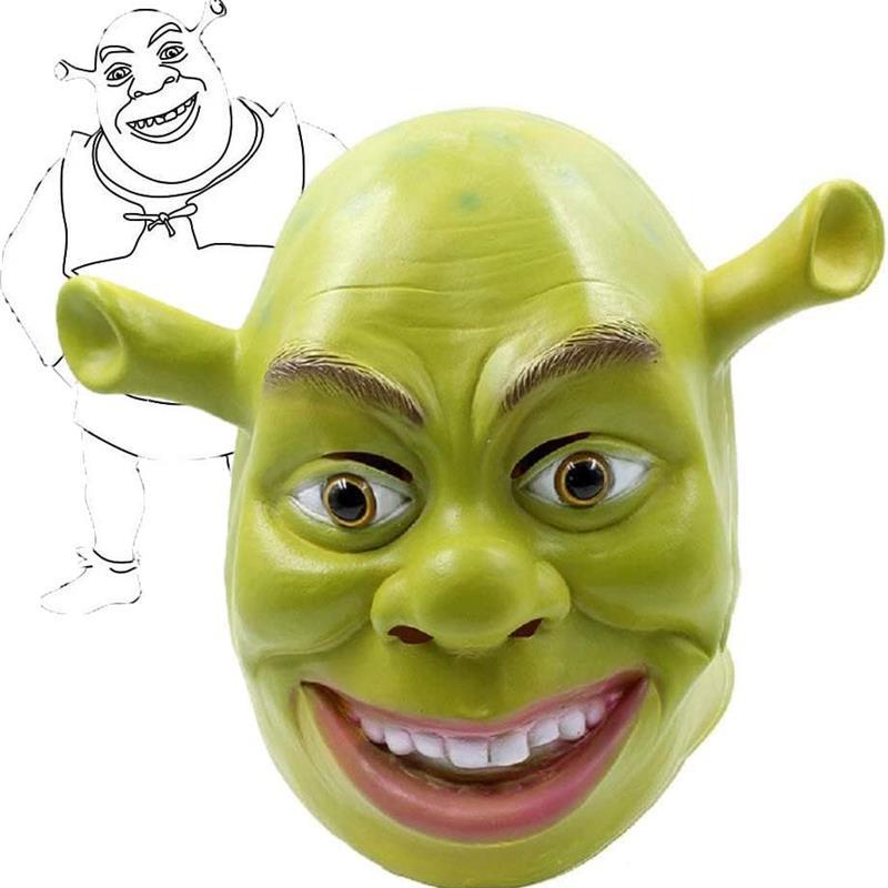 Green Full Head Adult Shrek Latex Mask Cosplay Costume toys