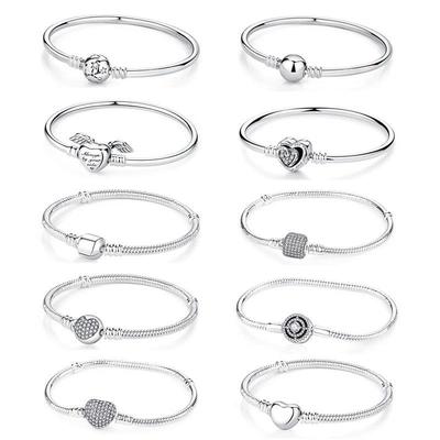 Original 925 Sterling Silver Bracelets Bangles Crystal Ball