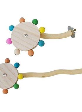 Rotating Bird Toy Bird Perches Cage Toys Wood Rotate Fun