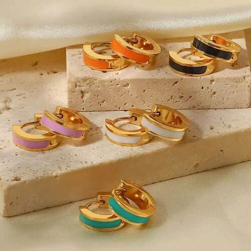 Fashionable And Simple Round Earrings For Women Colorful Sta
