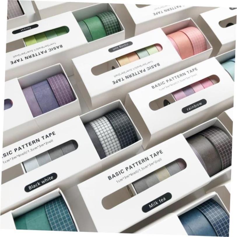 5Rolls/box Solid Color Washi Tape Set Decorative Masking Tap