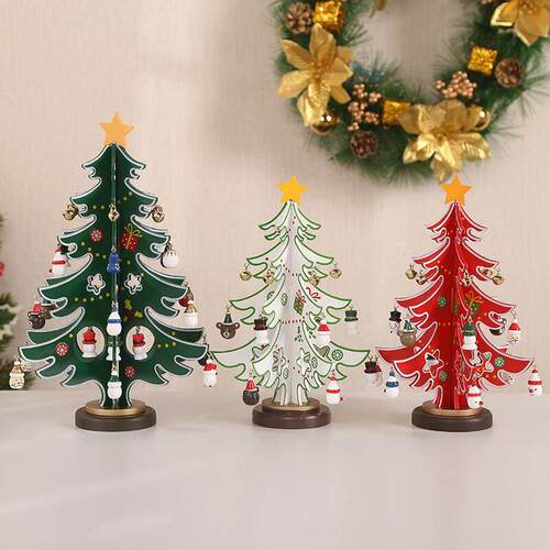Christmas gift plywood wooden Christmas tree diy decoration