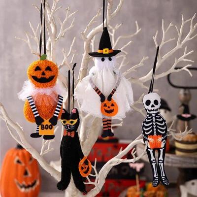 1pcs Halloween Hanging Pendant Pumpkin Black Cat Ghost Skull