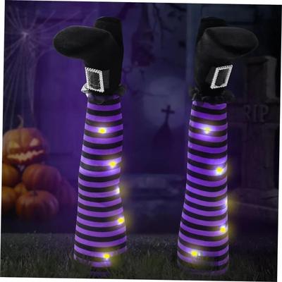 Halloween LED Evil Witch Legs Light Upside Down Stripe LED