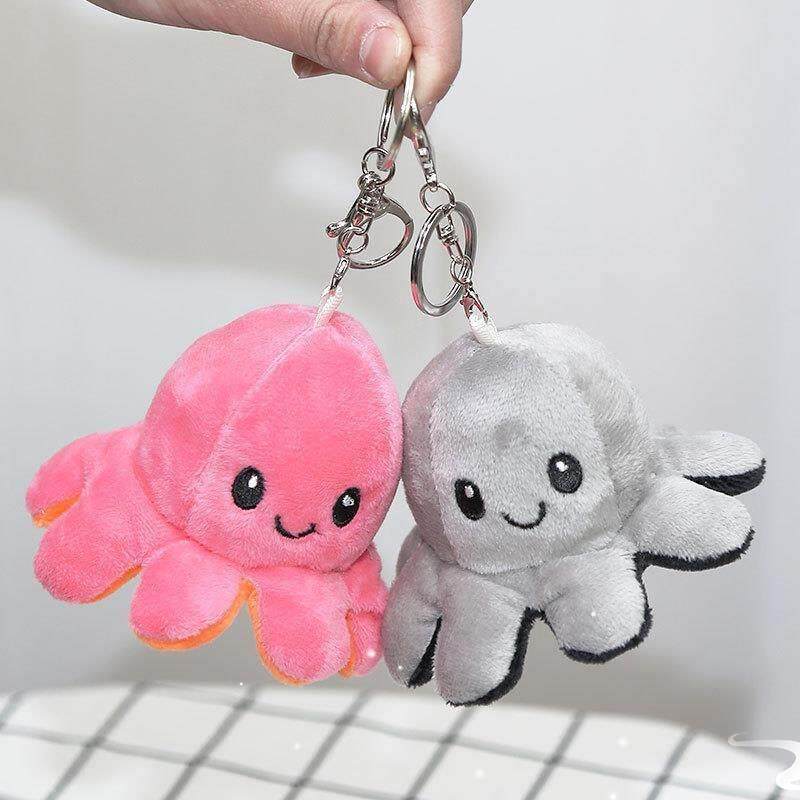 Reversible Octopus Plush Toy Pendant Cute Flip Claw Keychain