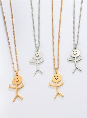 choker female New fun middle finger Funny Doodle Necklace