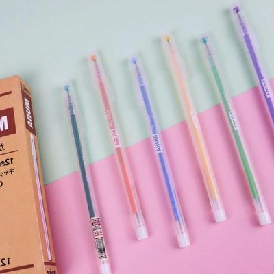 12PCS/Box Color Gel Pen Set Kawaii 0.5mm Ballpoint Pens Sch0