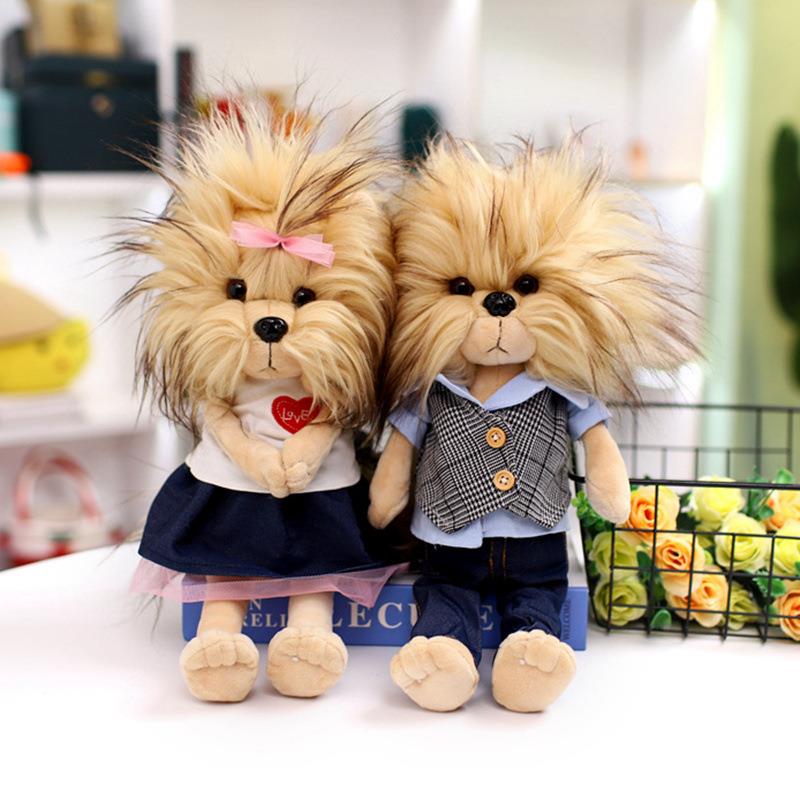 Cute puppy Yorkshire plush toy gentleman dog dog doll couple