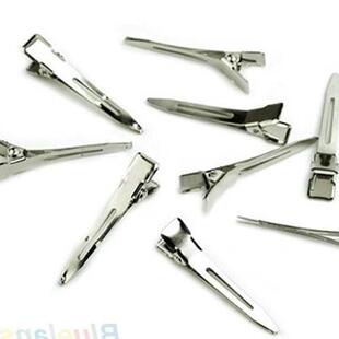 50 pcs Silver Flat Metal Single Prong Alligator Hair Clips B
