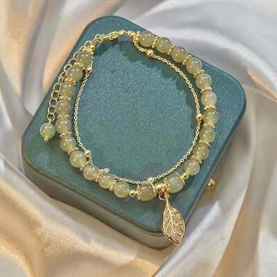 Chinese Style Green Hetian Jade Bracelet For Women Vintage G