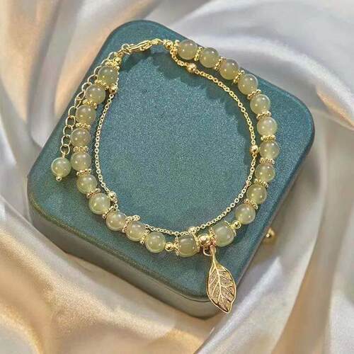 Chinese Style Green Hetian Jade Bracelet For Women Vintage G