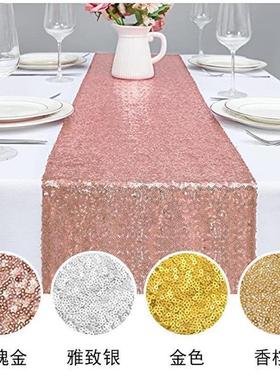 Table Runner Rose Gold/Navy/Pink/Red Color Luxury tablecloth