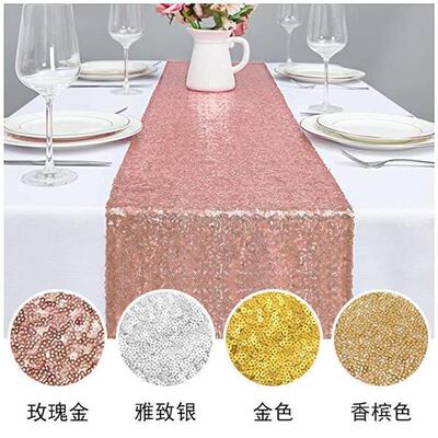 Table Runner Rose Gold/Navy/Pink/Red Color Luxury tablecloth