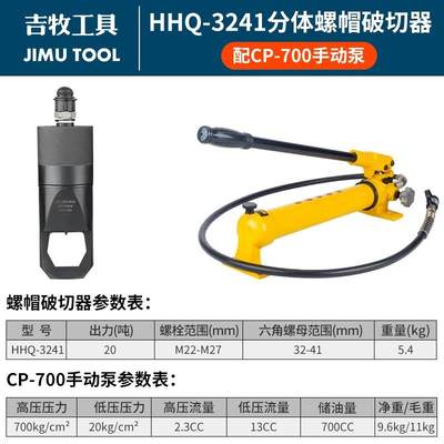 NC-3241分体液压螺帽破切器 螺母生锈劈开器 切除器劈裂斜头