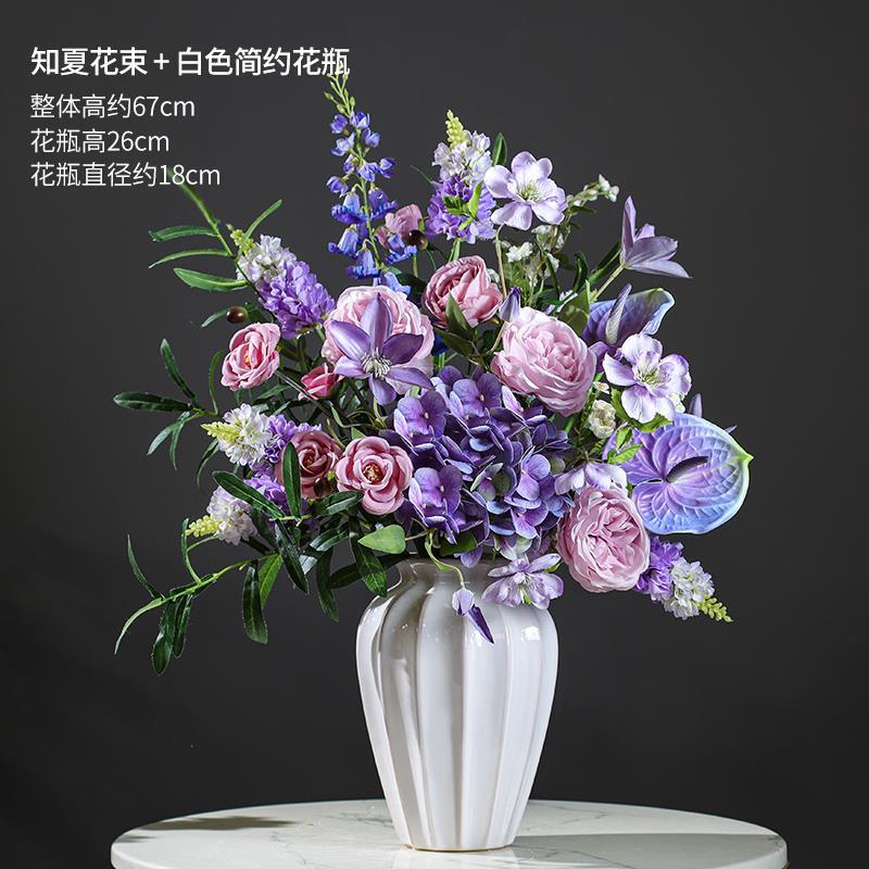 仿生绣球花玫瑰花仿真花干花花束绢花室内客厅摆件摆设插花假花艺