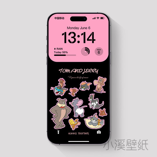手机壁纸贴纸风猫和老鼠INS风卡通phone苹果华为小米4k高清墙纸29
