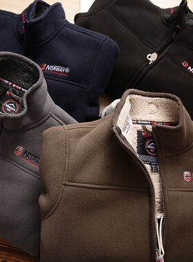 北欧重磅!厚实超乎想象!加厚外贸男装保暖羊羔绒立领抓绒棉衣外套