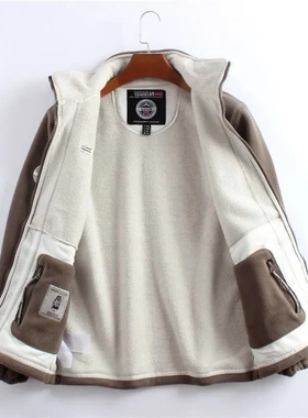 挪威加绒加厚保暖抓绒衣双层棉衣夹克多口袋男女同款外套抗寒立领