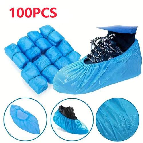 100PCS disposable waterproof shoe cover plastic non-slip foo