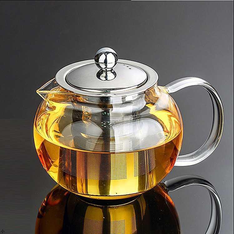 Hear Resistant Glass Teapot Cup with Stainless Steel Infuser