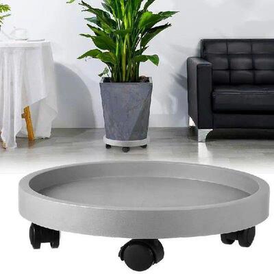 Round Tray Plant Trolley Flower Pot Stand With Wheel