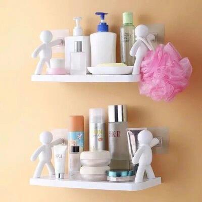 New Creative Bathroom Storage Shelves Cute White Doll