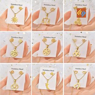 Titanium steel Set Necklace Earrings Stainless Steel Earring