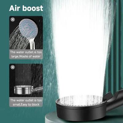 6 Modes Pressure Boost Shower Head Multifunction Adjustable