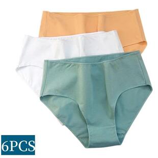 6PCS/Set Cotton Panties Women High Waist Briefs Seamless Und