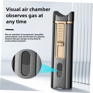 金属防风蓝色火焰涡轮增压礼物丁烷气体雪茄打火机