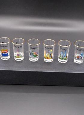 souvenir 6-pack tequila base shot glass set shanghai china