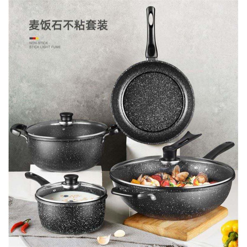 Kitchen cooking pot 3set frying pan soup non stick tool pot - 实物图